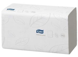 K&eacute;zt&ouml;rlő 2 r&eacute;tegű, Z hajt&aacute;s&uacute;, TORK Singlefold H3, toalettbe dobhat&oacute;,