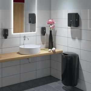 K&eacute;zt&ouml;rlő adagol&oacute;, TORK Xpress Multifold Mini H2, műanyag, fekete,
