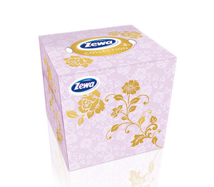 Papírzsebkendő 3 rétegű, 60 db ZEWA Collection Box dobozos