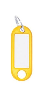 Kulcscímke 10 db, Q-CONNECT, műanyag, sárga