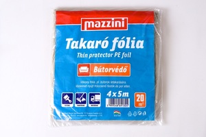 Takarófólia 20 m2, MAZZINI, bútorvédő, 4x5 m, PE anyag, fedett szín