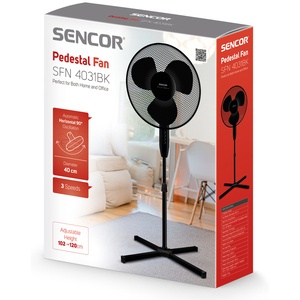 Ventilátor, 40 cm, SENCOR SFN 4031BK, álló, fekete