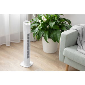 Ventilátor, 20 cm, SENCOR SFT 3107WH, oszlopos, fekete