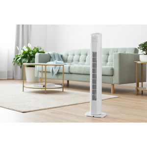 Ventilátor, 20 cm, SENCOR SFT 3107WH, oszlopos, fekete