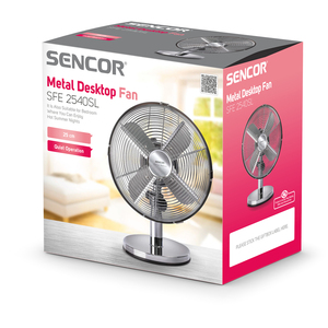 Ventilátor, 25 cm, SENCOR SFE 2540SL, asztali, ezüst