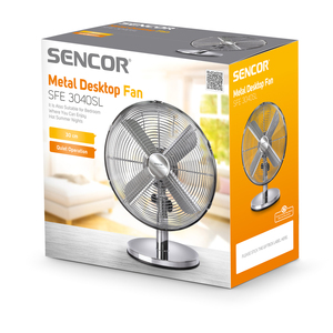 Ventilátor, 30 cm, SENCOR SFE 3040SL, asztali, ezüst