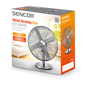 Ventilátor, 40 cm, SENCOR SFE 4040SL, asztali, ezüst