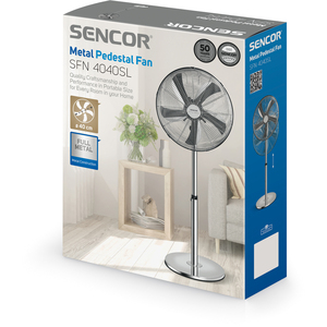 Ventilátor, 40 cm, SENCOR SFN 4040SL, álló, ezüst