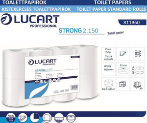 Toalettpapír 8 tekercs, LUCART Strong 2.150, 2 rétegű, 150 lap, hófehér