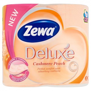 Toalettpapír, 3 rétegű, ZEWA Deluxe Cashmere Peach, 4 tekercses