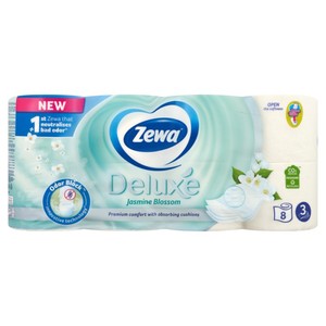 Toalettpapír, 3 rétegű, ZEWA Deluxe Jasmine Blossom, 8 tekercses,