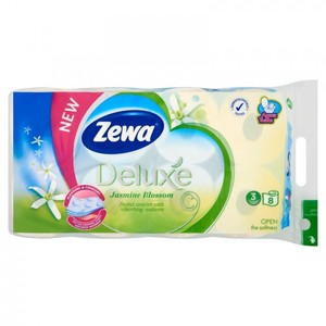 Toalettpapír, 3 rétegű, ZEWA Deluxe Jasmine Blossom, 8 tekercses,