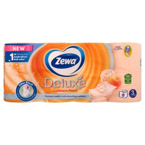 Toalettpapír, 3 rétegű, ZEWA Deluxe Cashmere Peach, 8 tekercses,