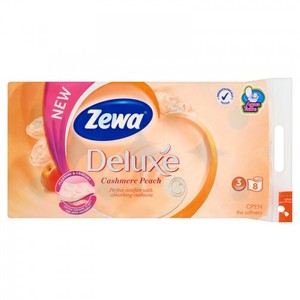 Toalettpapír, 3 rétegű, ZEWA Deluxe Cashmere Peach, 8 tekercses,