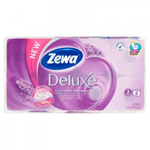 Toalettpapír, 3 rétegű, ZEWA Deluxe Lavender Dreams, 8 tekercses,