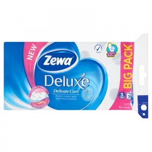 Toalettpapír, 3 rétegű, ZEWA Deluxe Pure White, 16 tekercs, fehér