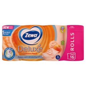 Toalettpapír, 3 rétegű, ZEWA Deluxe Cashmere Peach, 16 tekercs