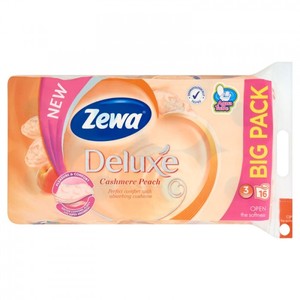 Toalettpapír, 3 rétegű, ZEWA Deluxe Cashmere Peach, 16 tekercs