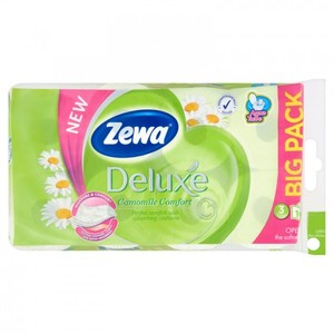 Toalettpapír, 3 rétegű, ZEWA Deluxe Camomile Comfort, 16 tekercs