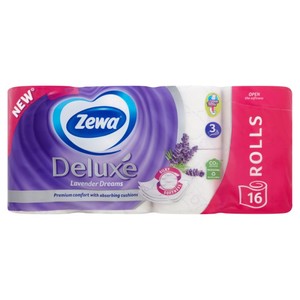 Toalettpapír, 3 rétegű, ZEWA Deluxe Lavender Dreams, 16 tekercs,