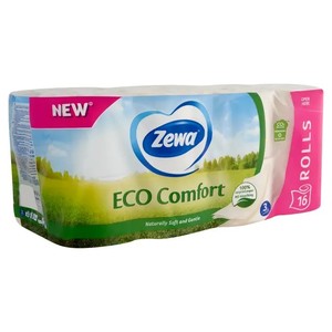 Toalettpapír, 3 rétegű, ZEWA Eco Comfort, 16 tekercs,