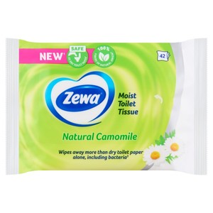 Toalettpapír, nedves, ZEWA Natural Camomile, 42 darabos