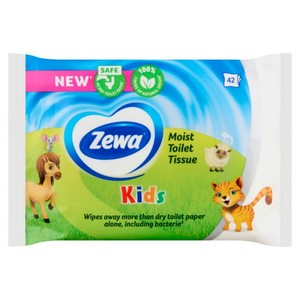 Toalettpapír, nedves, ZEWA Kids, 42 darabos