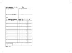 Szállítólevél A5, 25x4 lapos, B.10-70/V/4, álló, vegykezelt.