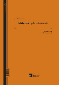 Időszaki pénztárjelentés A4, B.13-21/V, álló, 25x4 lapos, vegykezelt