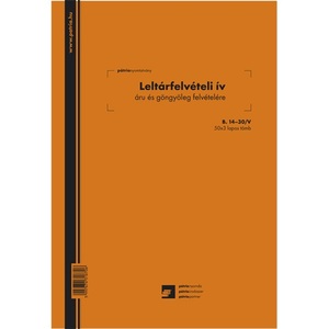 Letárfelvételi ív A4, 50x3 lap álló, vegykezelt, B.14-30/V