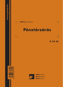 Pénztárzárás A5, 25x2+2 lap, B.22-26/V, álló, vegykezelt, önindigós