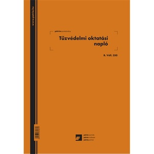 Tűzvédelmi oktatási napló A4, B.Váll.350, álló, 25 lapos (KO 0751)