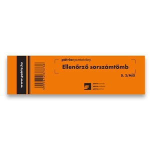 Ellenőrző sorszám, 100 lapos, D.2/MIX, vegyes, 160x40 mm, tombola