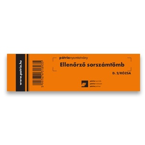 Ellenőrző sorsz&aacute;m, 100 lapos, r&oacute;zsa tombola, D.2/ROZSA