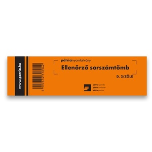 Ellenőrző sorsz&aacute;m, 100 lapos, z&ouml;ld tombola, D.2/ZOLD