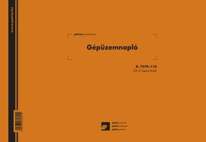 Gépüzemnapló A4, 25x3 lapos, D.7570-110, fekvő, vegykezelt