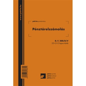 Pénztár elszámolás A5, álló, D.F.200/D/V, vegykezelt, 25x2+2 lapos