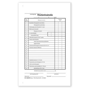 Pénztár elszámolás A5, álló, D.F.200/D/V, vegykezelt, 25x2+2 lapos