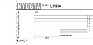 Nyugtatömb, 4 soros, 50x2 lap, vegykezelt, B.15-41/V
