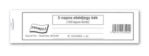 Ebédjegy, 5 napos, 100 lap, B.19-2/A/5, fekete