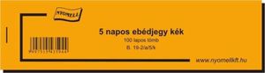 Ebédjegy, 5 napos, 100 lap, B.19-2/A/5, fekete