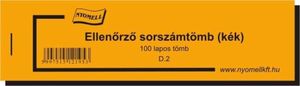 Ellenőrző sorszám, 100 lapos, tombola, 140x40 mm, D.2