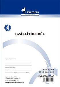 Szállítólevél A5, 25x4 lapos, álló, vegykezelt, B.10-70/V/4