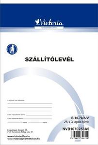 Szállítólevél A5, 25x4 lapos, álló, vegykezelt, B.10-70/V/4