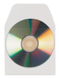 CD tartó zseb, DJOIS, öntapadó, füles, 100 db, átlátszó