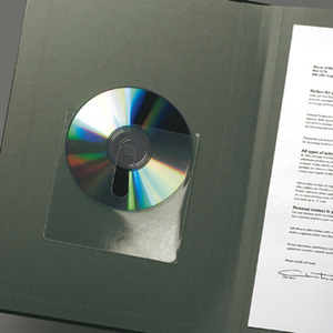 CD tartó zseb, DJOIS, öntapadó, 10 db, kiszedő réssel átlátszó