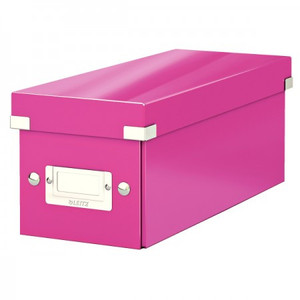 CD-doboz LEITZ Click&Store, összehajtható, lakkfényű rózsaszín