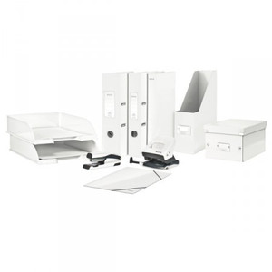Irattároló doboz A4 LEITZ 6044 Click&Store, lakkfényű, fehér