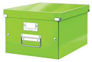 Irattároló doboz A4 LEITZ 6044 Click&Store, lakkfényű, zöld