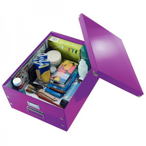 Doboz A3 LEITZ Click&Store, összehajtható, lakkfényű lila